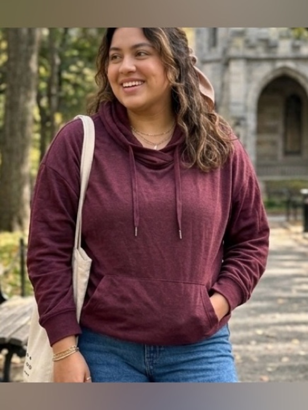Threads 4 Thought Women's Burgundy Cowl Neck Pullover